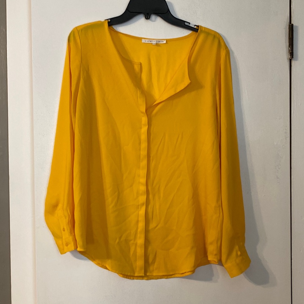Violet and Claire Bright Yellow Blouse